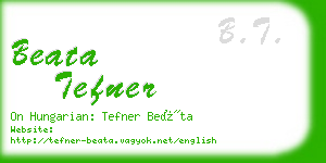 beata tefner business card